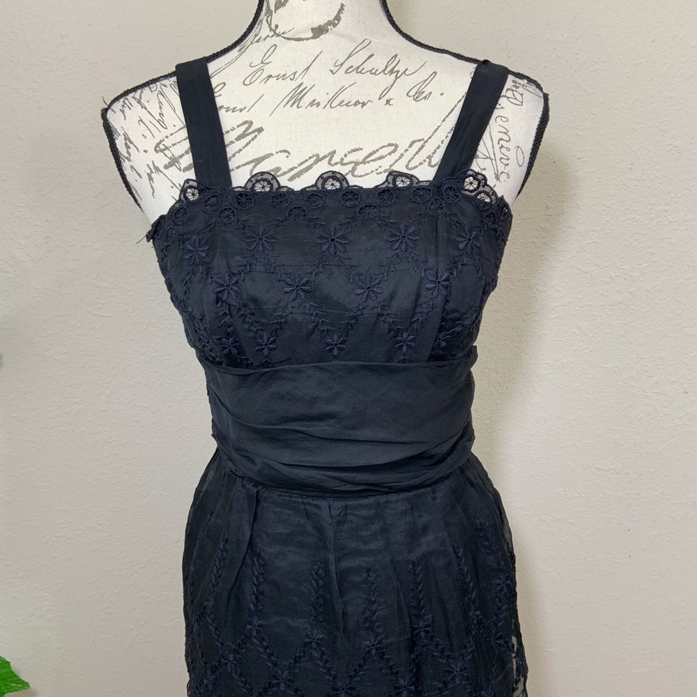 Vintage Sa’Bett 1950’s Eyelet Lace Black Dress 🍀 - Picture 4 of 8